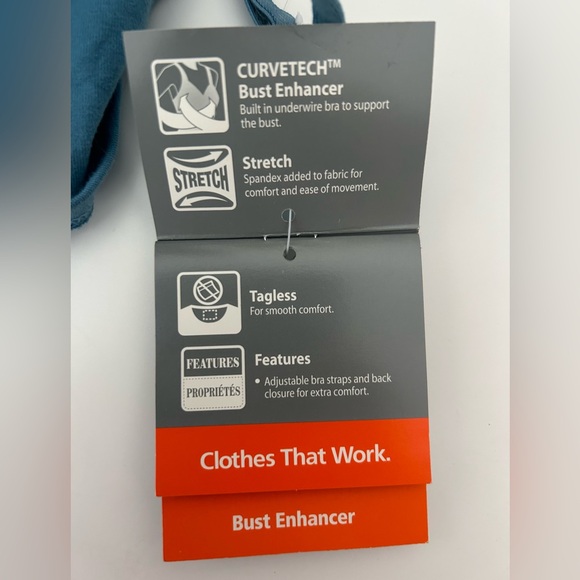 NEW Blue Tank Top w/Built in Bra LG - Picture 6 of 7